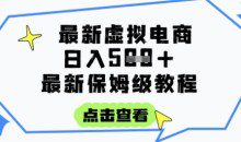 虚拟电商项目，保姆级全网最详细，操作简单，实现被动收入日入5张