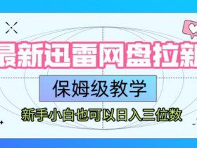 最新迅雷网盘拉新，保姆级教学，新手小白也可以日入三位数