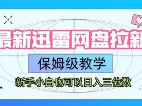 最新迅雷网盘拉新，保姆级教学，新手小白也可以日入三位数