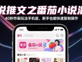 小说推文之番茄小说混剪40秒炸裂玩法手机版，新手也能快速复制操作