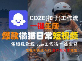 COZE(扣子)工作流一键生成爆款橘猫日常短视频，保姆级教程，零基础快速入门