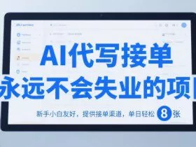 AI代写接单，永远不会失业的项目，新手小白友好，提供接单渠道，单日轻松 8张【揭秘】