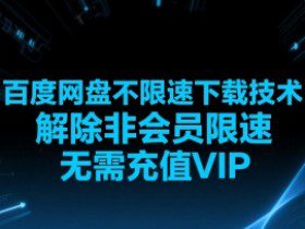 百度网盘不限速下载技术，解除非会员限速，无需充值VIP