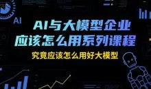 瑞克老张AI与大模型企业应该怎么用系列课程，究竟应该怎么用好大模型