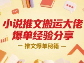 小说推文搬运大佬爆单经验分享，推文爆单秘籍