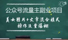 公众号流量主副业项目，美女图片+文章混合模式操作流量爆棚【揭秘】