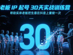 老板IP起号30天实战训练营，帮助实体老板把生意在抖音上重做一次