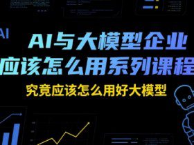 AI与大模型企业应该怎么用系列课程，究竟应该怎么用好大模型