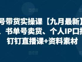视频号带货实操课【25年7月最新】无人直播、书单号卖货、个人IP口播等，钉钉直播课+资料素材