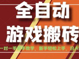 全自动游戏搬砖，日入1K，全程陪跑教学长期可做，小白轻松上手操作的稳定项目【揭秘】