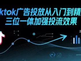 Tiktok广告投放从入门到精通，三位一体加强投流效果
