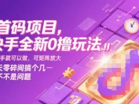 首码项目，快手全新0撸玩法，有快手就可以做，可矩阵放大，每天零碎时间搞个几张不是问题【揭秘】