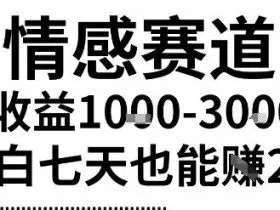 2025最新风口情感无脑暴力掘金项目，新人操作一周挣了2W，长期稳定小白可做【揭秘】