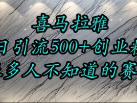 喜马拉雅，小而精的流量赛道，日进500+精准创业粉