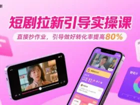 短剧拉新引导实操课，直接抄作业，引导做好转化率提高80%