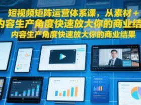 短视频矩阵运营体系课，从素材+内容生产角度快速放大你的商业结果