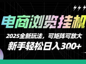 电商浏览挂G，2025全新玩法，新手轻松日入3张+可矩阵可放大【揭秘】