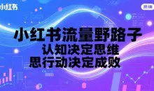 智杰小红书流量野路子，认知决定思维，思维决定行动，行动决定成败