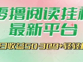 最新零撸阅读挂G平台，一键自动运行，一部手机即可操作，单日收益3张轻轻松松【揭秘】