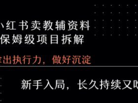 小红书卖小学教辅资料  保姆级项目拆解  1次课程彻底讲清楚!