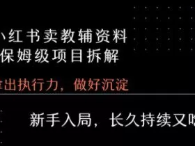 小红书卖小学教辅资料  保姆级项目拆解  1次课程彻底讲清楚!