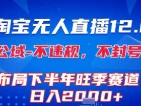 淘宝无人直播12.0，不封号，不违规，布局下半年旺季赛道，日入1k+(独家技术)【揭秘】