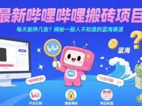 最新哔哩哔哩上B站搬砖项目，每天能挣几张？揭秘一般人不知道的蓝海赛道