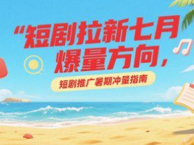 短剧拉新七月爆量方向，短剧推广暑期冲量指南