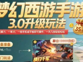梦幻西游手游3.0升级玩法，冷门暴力，一单35.一部手机或者平板即可操作，一天几张轻轻松松【揭秘】