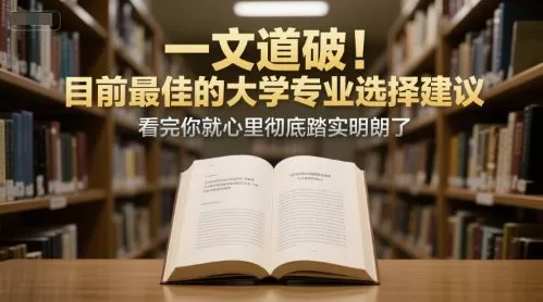 付费文章：一文道破！目前最佳的大学专业选择建议，看完你就心里彻底踏…
