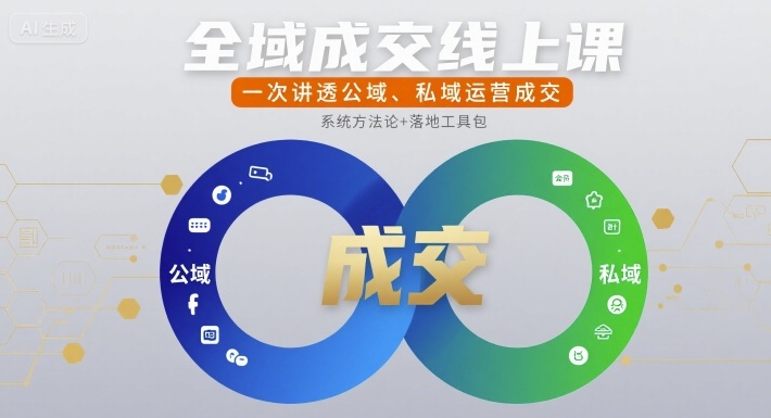 玲玉老师全域成交线上课,一次讲透公域、私域运营成交