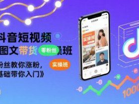 抖音短视频AI图文带货实操班，零粉丝教你涨粉，零基础带你入门