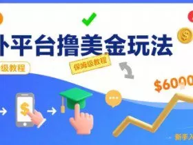 国外平台撸美金玩法，操作简单，0门槛，当月搞了6k+，保姆级教程【揭秘】