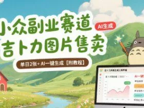 小众副业赛道 吉卜力图片售卖 单日2张+ AI一键生成【附教程】