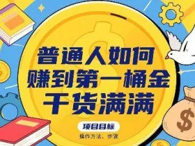 普通人如何賺到第一桶金，干货满满，操作方法及步骤