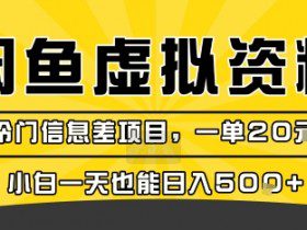 咸鱼虚拟资料变现，冷门信息差项目，一单20米，小白一天也能日入5张+