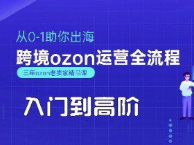 OZON入门到高阶全流程，从0-1助你出海，跨境ozon运营全流程