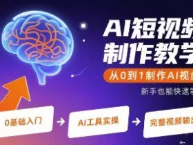AI短视频制作教学，从0到1制作AI视频