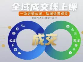全域成交线上课，一次讲透公域、私域运营成交