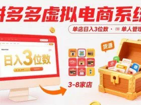 拼多多虚拟电商系统课，单店日入3位数，单人可管理3-8家店【附货源】
