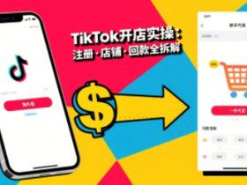 TikTok从开店到投流的进阶课，从基础实操到高阶技巧一网打尽
