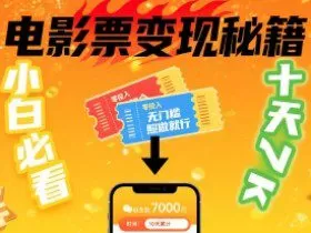 小白必看！卖电影票项目，零投入无门槛谁都能做，十天到手 7k，照做就行【揭秘】