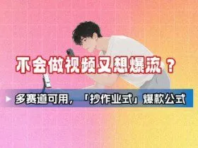 不会做视频又想爆流？多赛道可用，「抄作业式」爆款公式