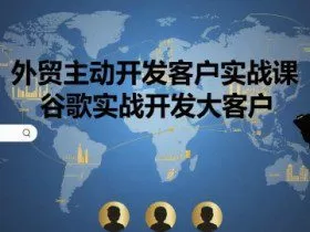 外贸主动开发客户实战课，谷歌实战开发大客户