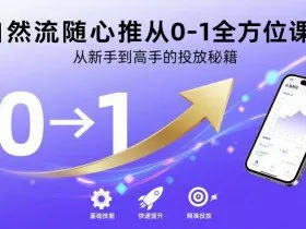 自然流随心推从0-1全方位课程，从新手到高手的投放秘籍