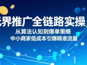 ​无界推广全链路实操，从算法认知到爆单策略，中小商家低成本引爆精准流量