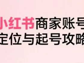 小红书电商全链路实战从定位到爆单，系统拆解小红书商家起号全流程