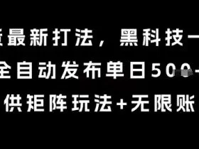 8月带货最新打法，黑科技一键搬运，全自动发布单日5张+，提供矩阵玩法+无限账号【揭秘】