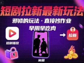 解锁短剧拉新最新玩法，邪修的玩法，直接抄作业，早用早吃肉