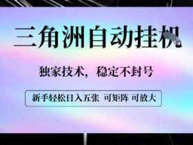 【三角洲自动挂G】独家技术，稳定不封号，轻松日入五张【揭秘】